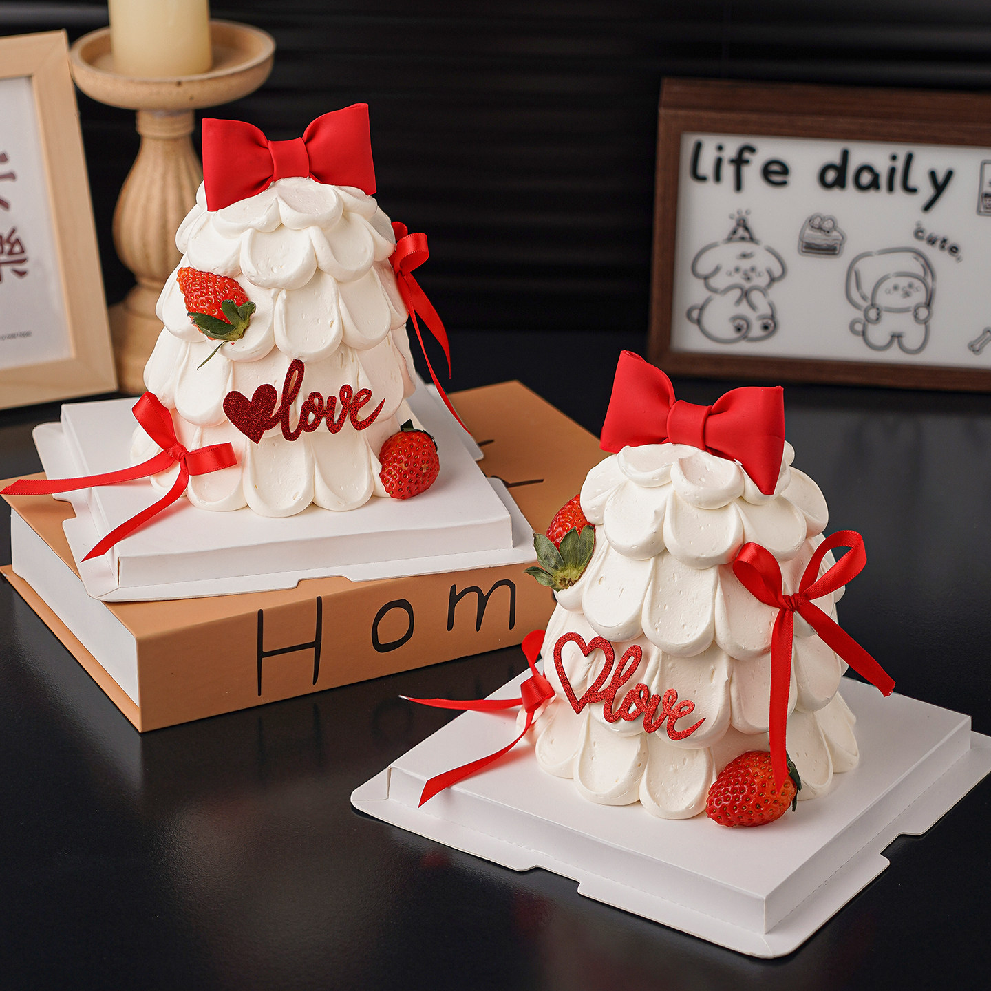 2.14情人节唯美蛋糕装饰闪粉镂空爱心love插牌情侣表白装扮插件,淘宝优惠券,粉丝福利购,淘宝优惠卷