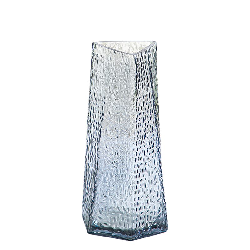 浮雕玻璃花瓶北欧ins风简约透明水养百合鲜花干花客厅插花摆件 - 图3