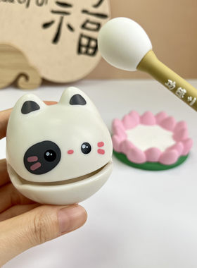 功德加一猫咪小木鱼玩具桌面解压装饰工位摆件礼物情绪稳定神器女