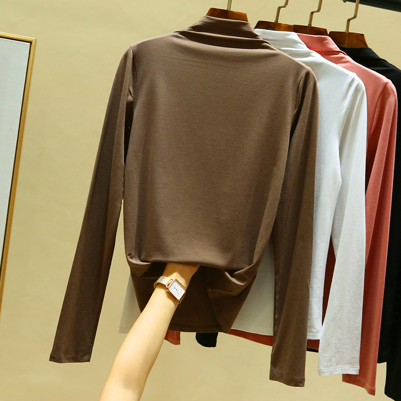 莫代尔半高领秋冬新款洋气打底衫 久吉良T恤