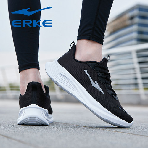 鸿星尔克男鞋秋冬季新款黑色爸爸中年父亲运动鞋轻便软底跑步鞋子 - 图2