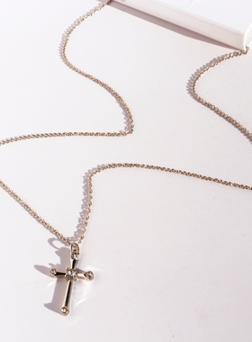 外贸原单项链欧美新款时髦蝴蝶两组套装锁骨链十字架吊坠颈链V49