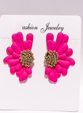 欧美外贸时尚几何撞色弹力圈项链