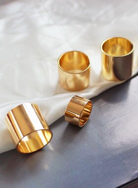 四组套装外贸饰品欧美风经典高级镜面宽版素圈男女戒指全铜材质06