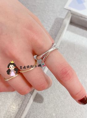 时尚双环戒指925银TEN.日系