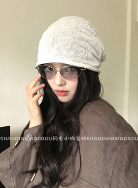老钱亚麻褶皱冷帽2026*女秋冬百搭遮耳帽潮流嘻哈帽街头时尚堆堆