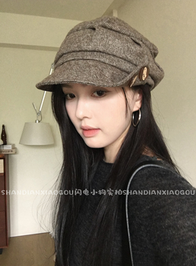 【vintage褶皱感复古马术帽】新款百搭显脸小休闲女款个性日系时