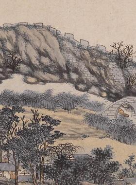 明沈周东庄图册21l桢高清微喷古代名家名画册临摹学习山水画稿