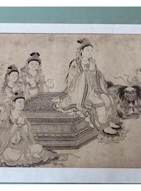 11李公麟维s摩演教图原作高清复制临摹装饰人物画芯34.6X447.7cm