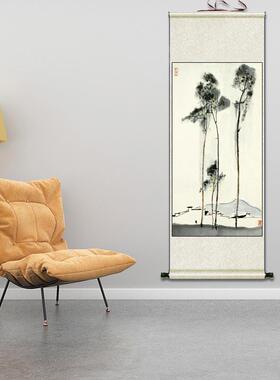 抽象山水花鸟挂画中卷t轴画茶楼装饰画吴冠中条幅玄关壁画定制尺