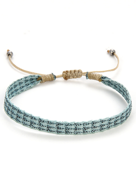 欧美风尼泊尔花纹织带情侣手链