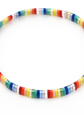 欧美风ins玻璃珠海滩手链