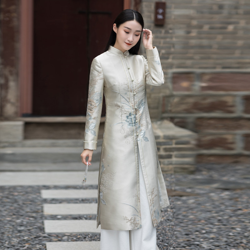 禅服秋冬加绒茶服改良加厚棉衣棉袄 森莲上衣