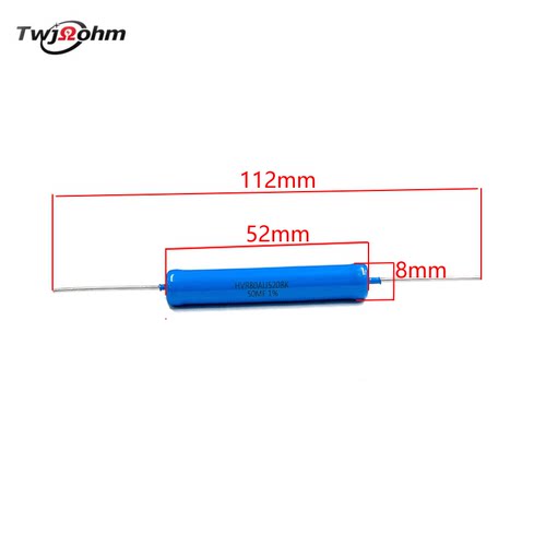 HVR80AU5208蓝色5W20KF3M100MB50KB50MF0.1%标准精密无感高压电阻 - 图1