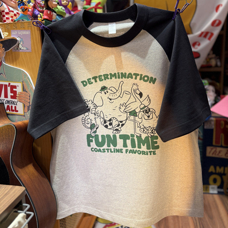 美式复古 vintage 快乐的大象朋友 拼色插肩粗棉重磅男女情侣T恤,淘宝优惠券,粉丝福利购,淘宝优惠卷