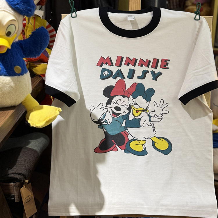 美式复古 vintage 卡通趣味米妮唐老鸭  拼色纯棉重磅男女情侣T恤,淘宝优惠券,粉丝福利购,淘宝优惠卷