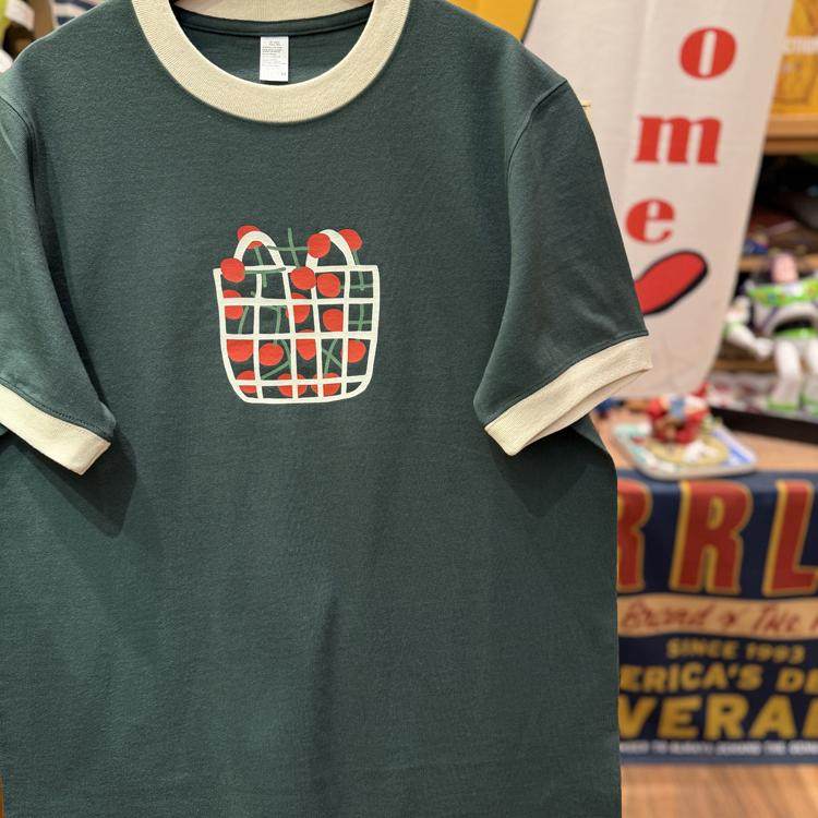 美式复古 vintage 趣味可爱一篮子樱桃  拼色纯棉重磅男女情侣T恤,淘宝优惠券,粉丝福利购,淘宝优惠卷
