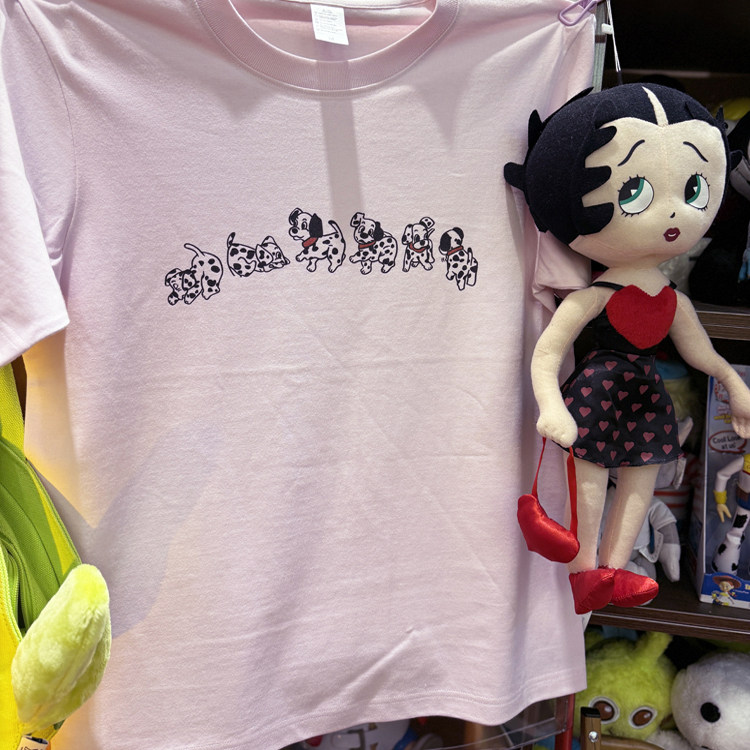 美式复古 vintage 趣味可爱斑点狗 220克小领口纯棉男女情侣T恤,淘宝优惠券,粉丝福利购,淘宝优惠卷