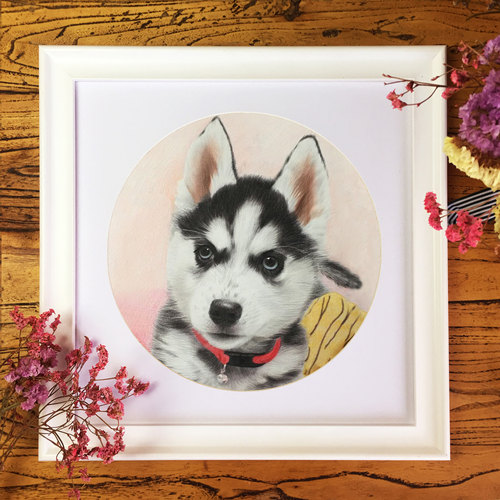 手绘宠物素描彩铅画像定制猫咪狗狗爱犬动物画萌宠画画铅笔鸟乌龟 - 图1