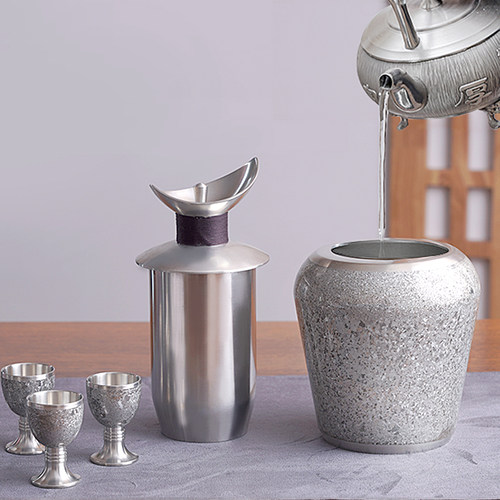 善锡堂999纯锡温酒器暖酒烫酒壶家用热黄酒白酒老式酒具复古怀旧 - 图0