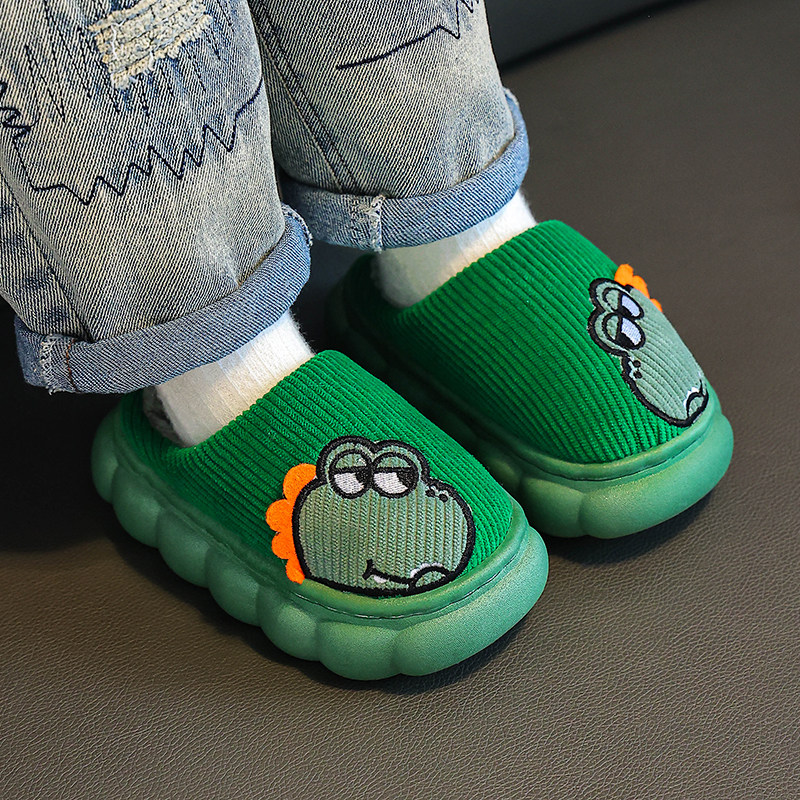 冬季儿童棉拖鞋家居室内一家三口亲子鞋防滑保暖卡通拖鞋男女宝宝