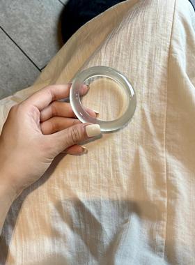 雾霾蓝玉石手镯轻奢翡翠平替