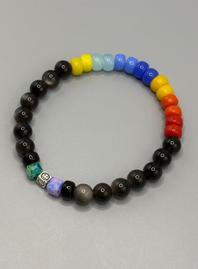 7ABSTENTIONS银曜彩虹琉璃手链