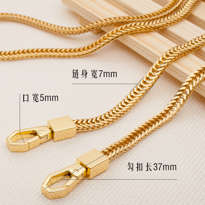 包包链条配件高档不掉色女包链子扁宽粗单肩斜跨铁链金属链条单买 - 图2