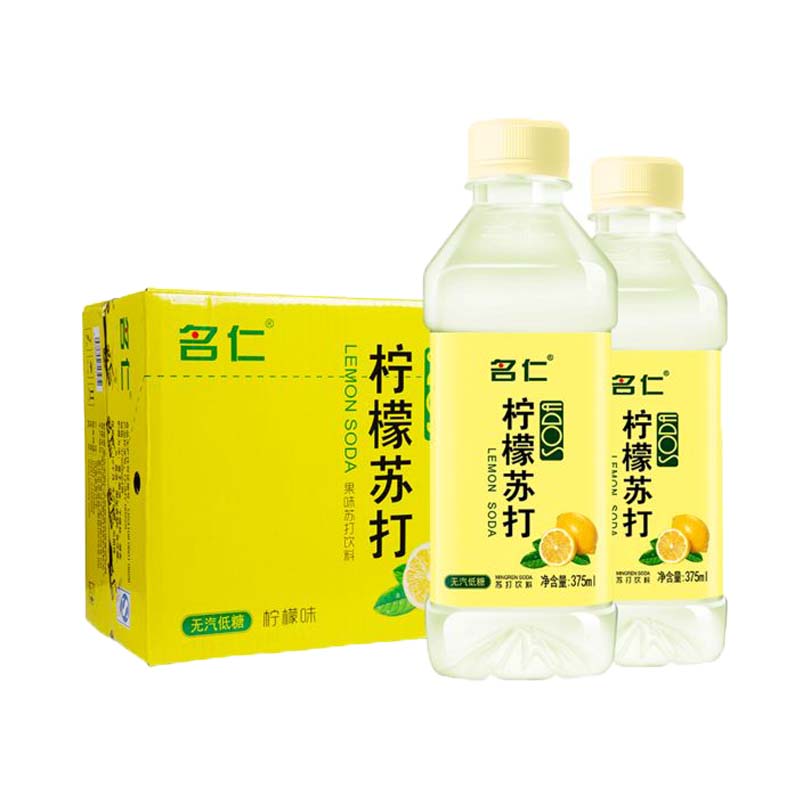 名仁苏打水整箱375ml24瓶明仁柠檬低糖梳打饮料汽水弱碱非气泡水 - 图3