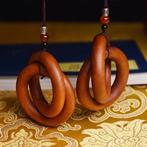 真雷击木道家乾坤圈法器阴阳环雷击枣木桃木一体成型镯子一整木料 - 图2