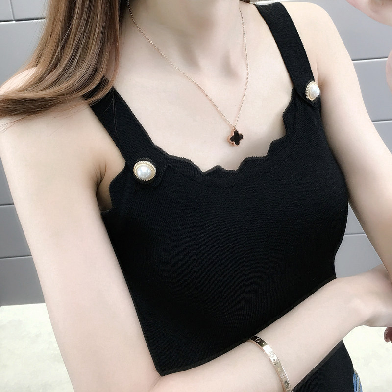 冰丝针织吊带女夏2020新款潮打底衫 贵沫背心吊带