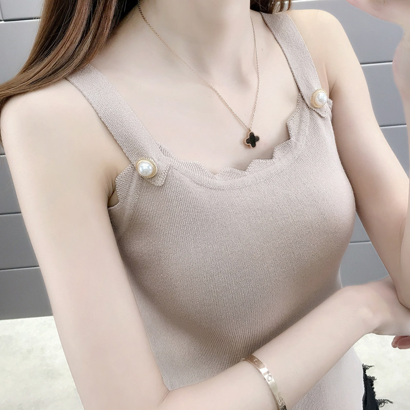 冰丝针织吊带女夏2020新款潮打底衫 贵沫背心吊带