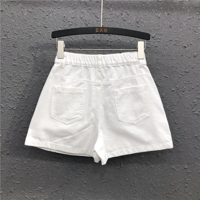 艾天丽旗舰店艾天丽a字阔腿裤裙短裙女20夏季新款时尚白色高腰显瘦牛仔半身裙1