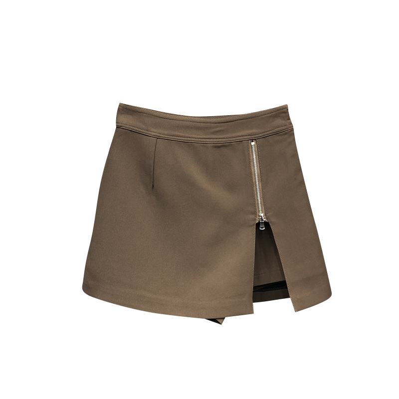 艾天丽旗舰店性感侧边拉链开叉小心机包臀裙20秋季新款修身显瘦高腰裤裙短裙女3