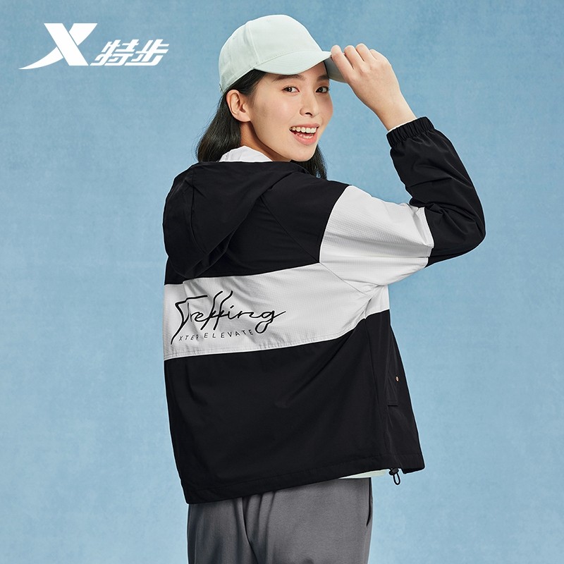 特步运动外套女2025春季新款防风双层风衣连帽女夹克976128120286,淘宝优惠券,粉丝福利购,淘宝优惠卷