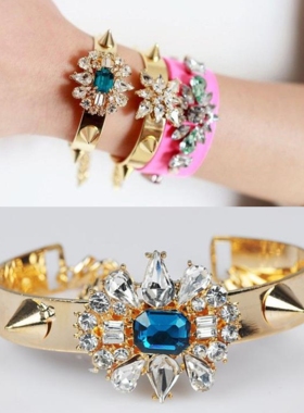 欧美时尚百搭复古宝石手镯
