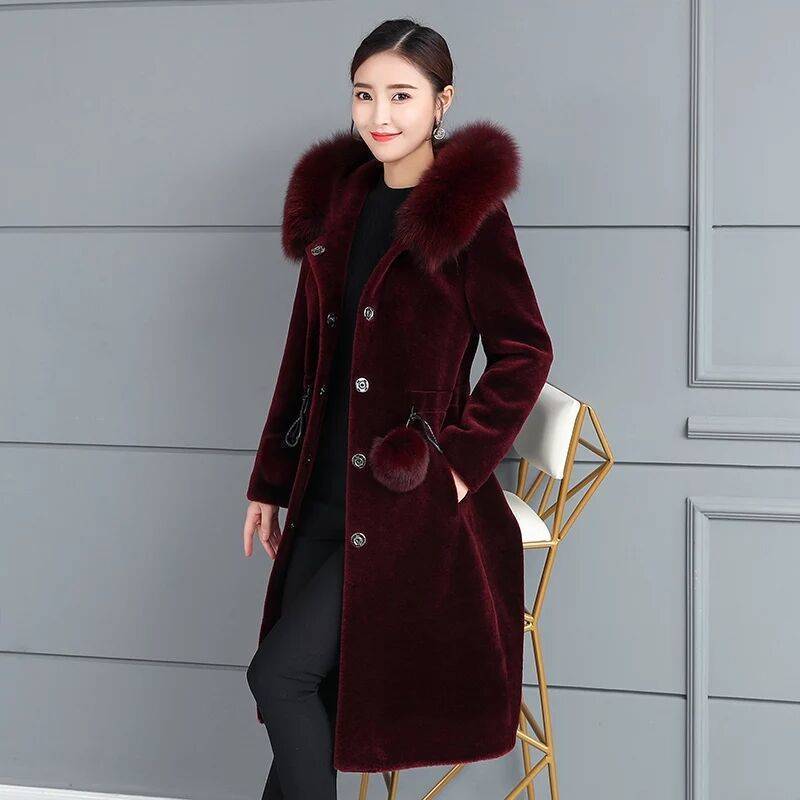 貂皮大衣水貂绒外套女秋冬季新款大码加厚