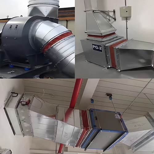 防火空调硅胶布钛软连接风机盘管 帆布方形通风管道共板法兰定制 - 图2