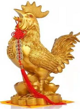 仿玉公鸡摆件大号公鸡十二12生肖风水公鸡摆件风水摆设鸡