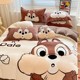 Disney Chicic Winter Thick Milk Velvet Beds Four -piece Coral Velvet Warm Plel Plel Double -sided Beds