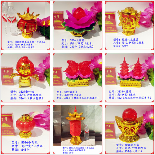 小灯笼十五上坟春节祭祀祖先红灯笼晶品佛缘商行长明成箱发货包邮 - 图0