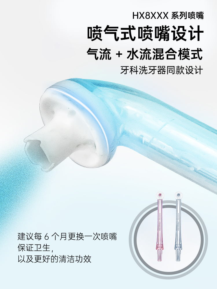 飞利浦水牙线替换喷头HX3331适配冲牙器洗牙器8331 8431 3711喷嘴 - 图2