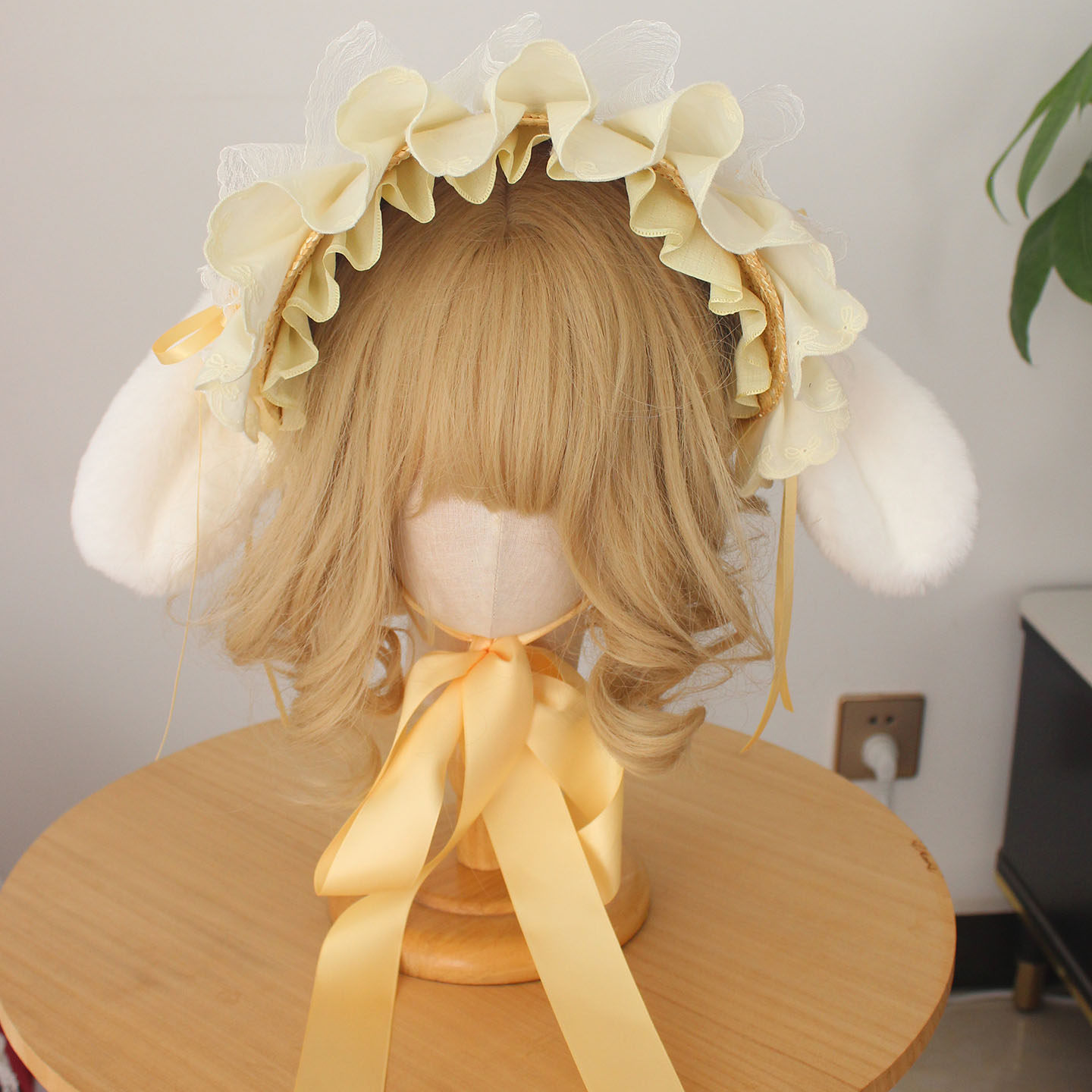 原创黄色汉洋折衷帽子波奈特小兔BNT可爱兔耳朵发带 三生都琉璃兔,淘宝优惠券,粉丝福利购,淘宝优惠卷