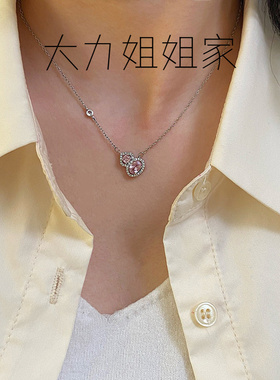 蓝锆福禄锁骨链清新满钻颈链