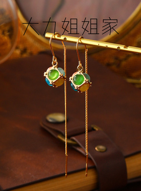 抖音爆款猫眼石多巴胺魔方项链轻