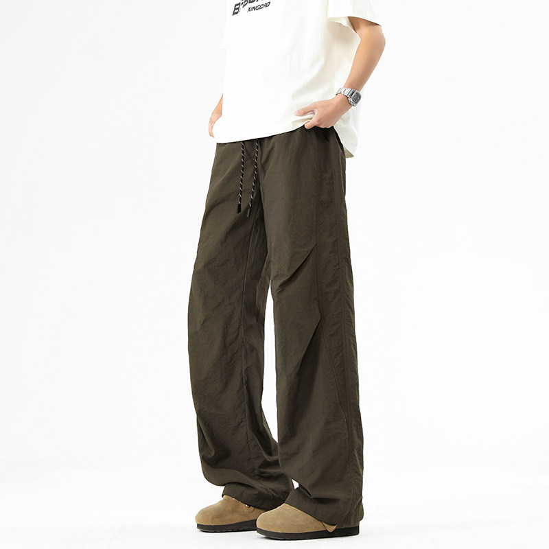 OCW潮牌 美式弯刀休闲裤男2026春夏新款学生宽松冰丝速干工装裤子