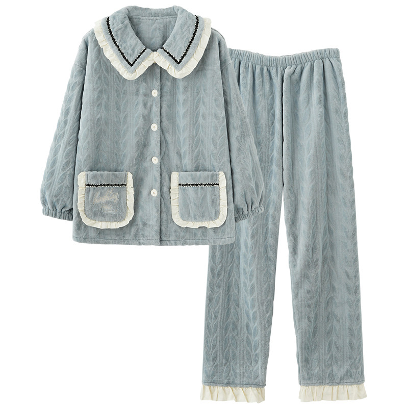 思莉太太情侣冬季女珊瑚绒睡衣 思莉太太睡衣/家居服套装