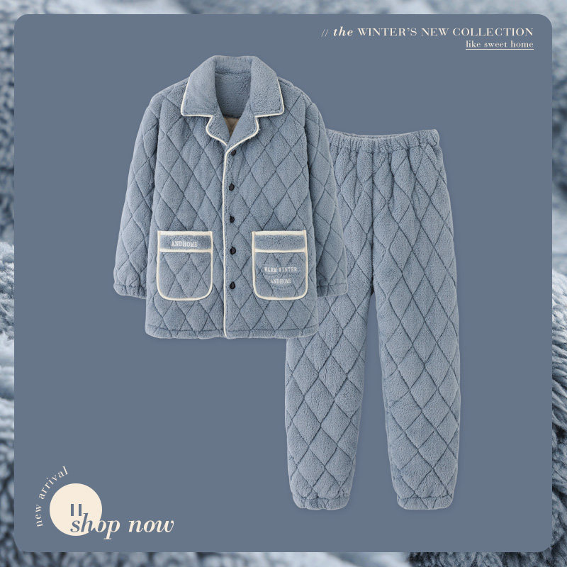 思莉太太冬款珊瑚绒三层夹棉睡衣 思莉太太睡衣/家居服套装