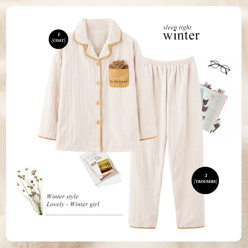 思莉太太情侣珊瑚绒女加绒睡衣 思莉太太睡衣/家居服套装