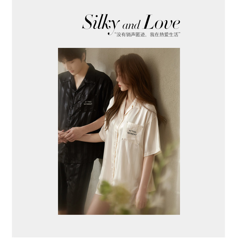 思莉太太情侣夏季冰丝女款性感睡衣 思莉太太睡衣/家居服套装